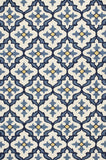 5' X 7' Ivory Or Blue Geometric Mosaic Indoor Outdoor Area Rug