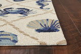 5' X 7' Ocean Abstract Design UV Treated Indoor Outdoor Area Rug