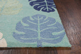 5' X 7' Sand Leaves Uv Treated Indoor Outdoor Area Rug