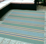 5' X 7' Ocean Stripes Uv Treated Indoor Outdoor Area Rug