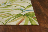 5' X 7' Ivory Or Blue Vines Bordered Uv Treated Indoor Outdoor Area Rug