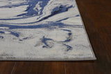 7'X10' Blue Machine Woven Abstract Watercolor Indoor Area Rug