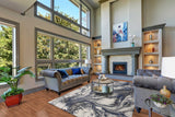 7'X10' Blue Machine Woven Abstract Watercolor Indoor Area Rug