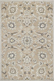 5'X8' Beige Grey Machine Woven Uv Treated Floral Traditional Indoor Outdoor Area Rug