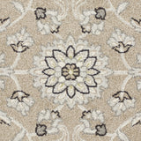 5'X8' Beige Grey Machine Woven Uv Treated Floral Traditional Indoor Outdoor Area Rug