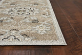 5'X8' Beige Grey Machine Woven Uv Treated Floral Traditional Indoor Outdoor Area Rug