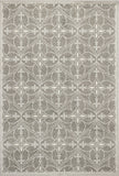 5'X8' Grey Machine Woven Uv Treated Ogee Indoor Outdoor Area Rug