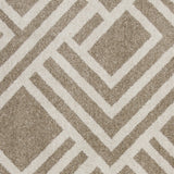 5'X8' Beige Machine Woven Uv Treated Geometric Indoor Outdoor Area Rug