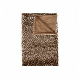 Brown And Black Woven Acrylic Animal Print Plush Throw