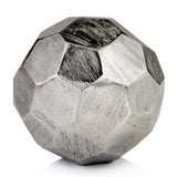 4" Rough Hewn Faceted Round Silver Sphere