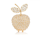 8" Gold and Clear Faux Crystal and Aluminum Decorative Apple