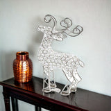 19" Silver Metal Reindeer Figurine