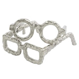 2" Silver Buffed Aluminum Decorative Eyeglasses