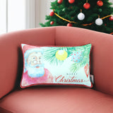 12" X 20" Red and White Christmas Polyester Pillow Cover