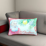 12" X 20" Red and White Christmas Polyester Pillow Cover