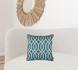 Teal Geometrics Decorative Throw Pillow Cover.