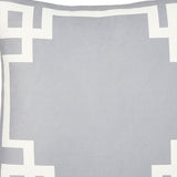 18" Light Grey And White Geometric Decorative Throw Pillow Cover