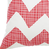 Pink Chevron And Pom Printed Decorative Throw Pillow Cover.