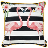 18" Black and White Flamingo Throw Pillow Cover