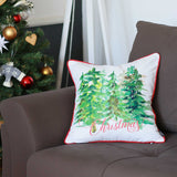 Christmas Tree Forrest Square Printed Decorative Throw Pillow Cover