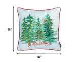 Christmas Tree Forrest Square Printed Decorative Throw Pillow Cover