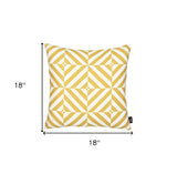 Yellow And White Geometric Squares Decorative Throw Pillow Cover