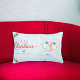 20" X 12" Red and White Christmas Santa Polyester Pillow Cover