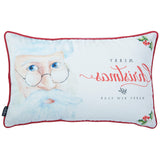 20" X 12" Red and White Christmas Santa Polyester Pillow Cover