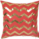 Gold And Red Wide Stripe Decorative Throw Pillow Cover.