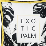 Exotic Palm Black White Yellow Decorative Throw Pillow Cover