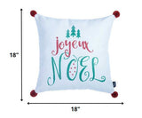 Joyeux Noel Square Printed Decorative Throw Pillow Cover