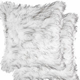 18" X 18" X 5" Gradient Gray Faux Fur 2Pack Pillow