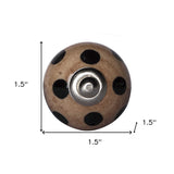 1.5" X 1.5" X 1.5" Ceramic Metal Brown Black 12 Pack Knob