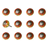 1.5" X 1.5" X 1.5" Ceramic Metal Multicolor 12 Pack Knob