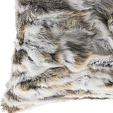 5" X 18" X 18" 100% Natural Rabbit Fur Grey Pillow