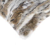 5" X 18" X 18" 100% Natural Rabbit Fur Tan And White Pillow