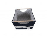 12" X 12.5" X 9.5" White Blue Foldable Fabric Basket Set Of 3