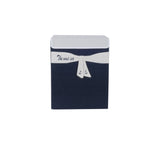 Foldable Navy Blue Fabric Lined Storage Basket