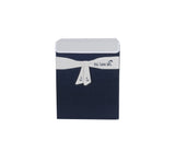 Foldable Navy Blue Fabric Lined Storage Basket