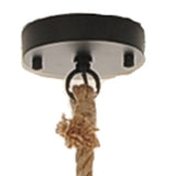 Natural and Black Iron and Rope Three Light Ceiling Light