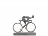 Minimalist Cyclist Cement Finish Statue