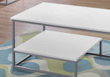 White Silver Metal Table Set - 3Pcs Set