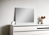 45" White Partial Frame Dresser Mirror