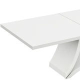 98" White Solid Manufactured Wood Dining Table