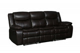 86" Brown And Black Italian Leather Sofa