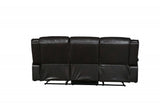 86" Brown And Black Italian Leather Sofa