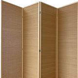 7" Light Bamboo 4 Panel Room Divider Screen