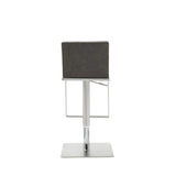 20" Gray And Silver Stainless Steel Bar Chair