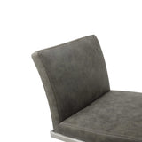 20" Gray And Silver Stainless Steel Bar Chair