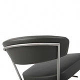 20" Black And Silver Stainless Steel Bar Chair